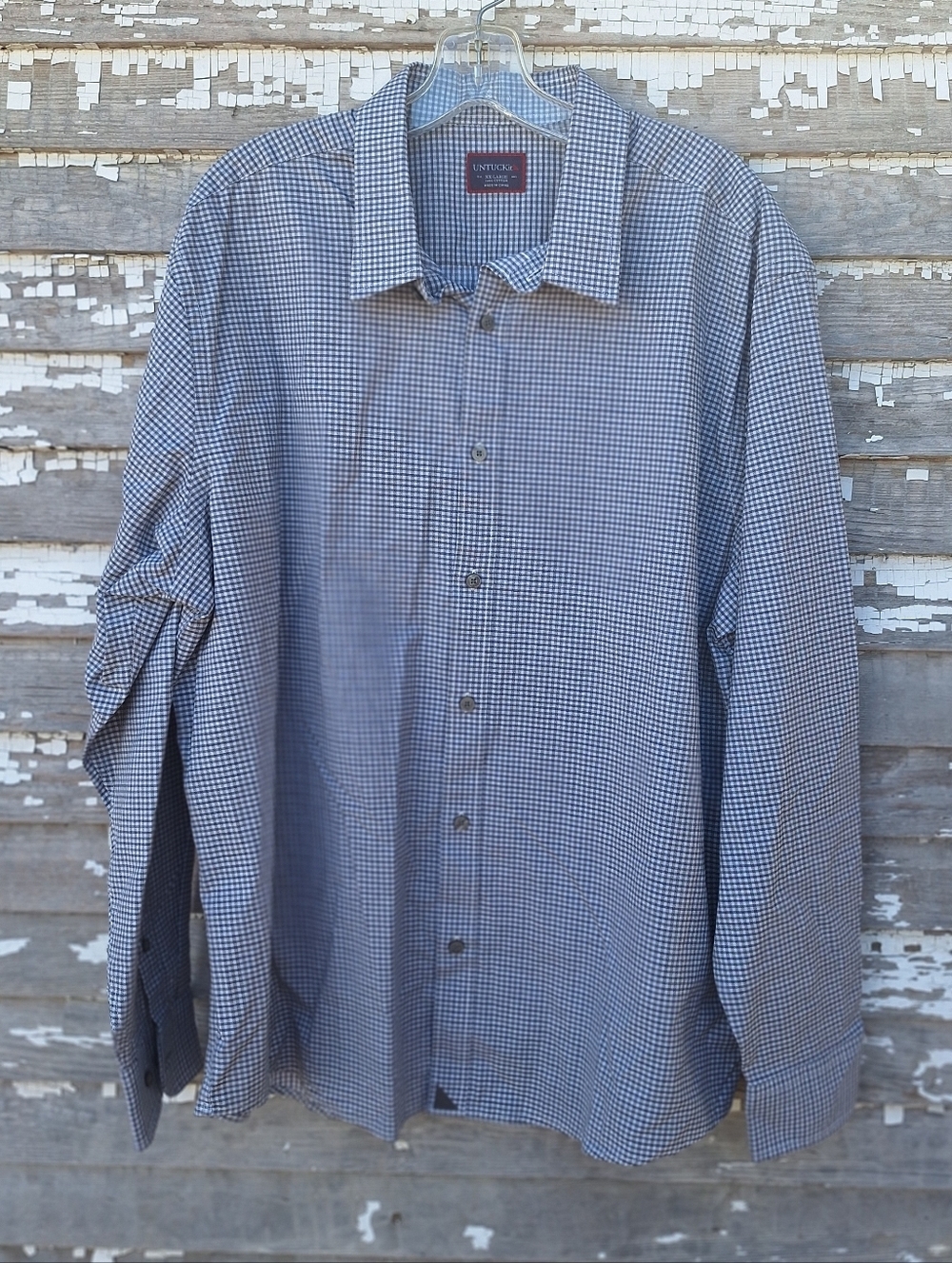 Untuckit Men's  Check Long-Sleeve Button-Up Shirt Size XXL